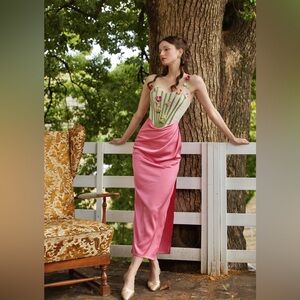 Lacemade Pink and Green Floral Dress